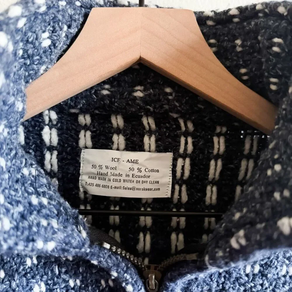 Norskwear Classic Norwegian Wool Zip Up Sweater Size S - Picture 5 of 5